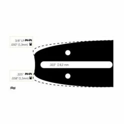 ADAPTABLE Guide Chaine Tronçonneuse Shingu 35cm 3/8 Lp .050 (1,3mm).