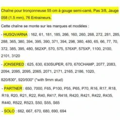 JARDIAFFAIRES Chaîne Pro 40cm Pour Tronçonneuse 3/8-050-1,3mm-54Entraineurs = 91-54E -TronçOnneuse Et Accessoire Sales 1199223 2