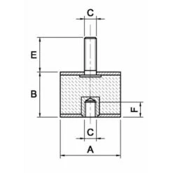 LEM SELECT Silent Bloc Male X Femelle Ø50 X30 M10X28 (à L'unité) -TronçOnneuse Et Accessoire Sales 14032266 2