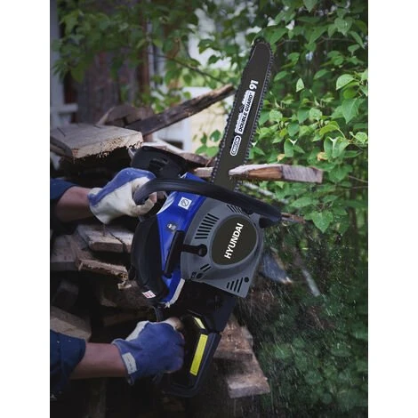 HYUNDAI Tronçonneuse Thermique 46 Cm³ 45 Cm - Guide Et Chaîne OREGON - Démarrage Manuel Avec Lanceur HTRT45-6 4 HYUNDAI Tronçonneuse Thermique 46 Cm³ 45 Cm - Guide Et Chaîne OREGON - Démarrage Manuel Avec Lanceur HTRT45-6 – Image 2