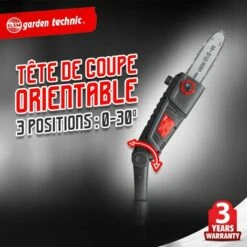 ELEM GARDEN TECHNIC Scie à ébrancher Sur Perche 710W Guide Oregon 24cm -TronçOnneuse Et Accessoire Sales 15087529 3
