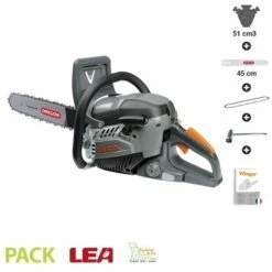 Tronçonneuse Thermique 3cv 51cc Guide 45 Cm Système Antivibration Villager VGS 5032 PE