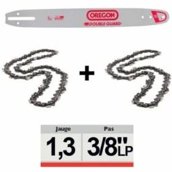 Pack 1 Guide + 2 Chaînes Tronçonneuse Oregon 3/8LP 050 SDEA041 | 30cm