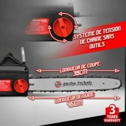 ELEM GARDEN TECHNIC Tronçonneuse électrique 2000W - Guide 40cm 8 ELEM GARDEN TECHNIC Tronçonneuse électrique 2000W - Guide 40cm -TronçOnneuse Et Accessoire Sales 16779442 3