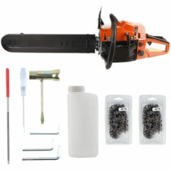 OOBEST WIHHOBY Tronçonneuse Thermique 58 Cm3, 3.5 CV, Guide 50 Cm, 2 Chaînes -TronçOnneuse Et Accessoire Sales 20382401 3