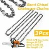 ZEBRAA 3pcs Chaine De Tronconneuse Pour Barre De Scie à Chaine 3/8LP 0.05 Pour Stihl MS170 MS171 MS180 MS181 Outils De Jardin