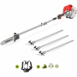 Tronçonneuse Elagueuse à Essence 2 Temps 65cc 4,9cv, Longueur De L'épée 305 Mm, Distance Maximale 5m - Greencut PP650X