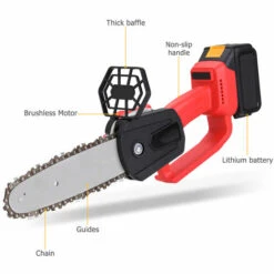 ASUPERMALL 21V Batterie Au Lithium Sans Fil Scie A Chaine Rechargeable Integree Scies A Bois Scie Electrique Portative Logging Exterieur Electrique Brushless Maison Scie A Chaine -TronçOnneuse Et Accessoire Sales 28062899 4