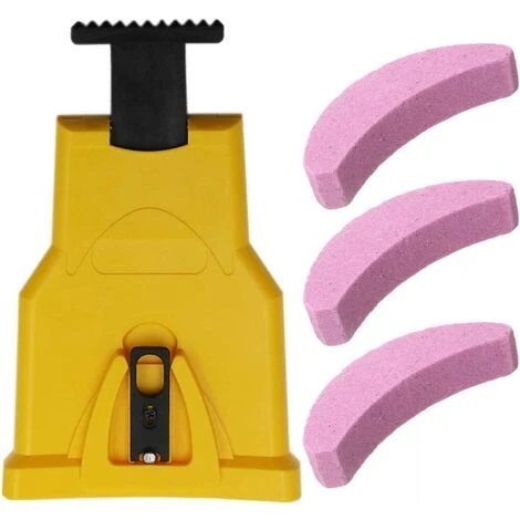 BRIDAY Aiguiseur De Dents Pour Tronçonneuse,Aiguiseur Automatique(1Pcs), Pierre à Aiguiser Remplaçable(3 Pcs), Ajustement Barre De Guidage Avec 2 Trous De Guidage (Jaune) 3 BRIDAY Aiguiseur De Dents Pour Tronçonneuse,Aiguiseur Automatique(1Pcs), Pierre à Aiguiser Remplaçable(3 Pcs), Ajustement Barre De Guidage Avec 2 Trous De Guidage (Jaune)