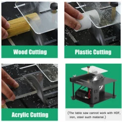 HAPPYSHOPPING Scie Atable Multifonction Domestique Mini Scie Electrique Machine De Decoupe Multifonction Alimentation A7 Vitesses Profondeur De Coupe Maximale De 35 Mm Sans Regle De Poussee Standard Europeen, Kit D'accessoires Superieur - Kit D'accessoires Superieur -TronçOnneuse Et Accessoire Sales 29591984 4