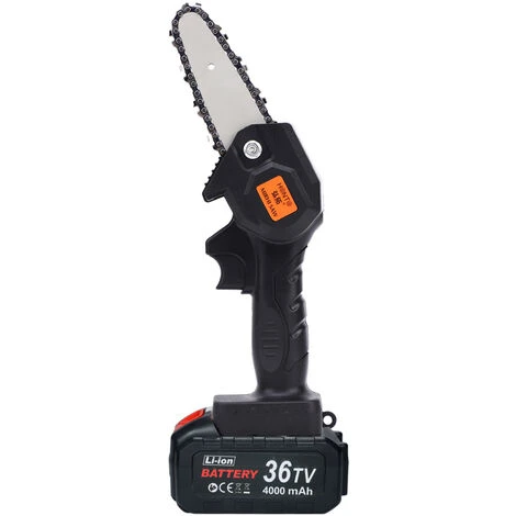 HAPPYSHOPPING Mini Tronçonneuse De 4 Pouces, Petite Scie Abois, Scie Forestiere De Jardin, Norme Europeenne Noire, 4000 Mah Avec Deux Batteries Et Un Chargeur - 4000 Mah Avec Deux Batteries Et Un Chargeur 4 HAPPYSHOPPING Mini Tronçonneuse De 4 Pouces, Petite Scie Abois, Scie Forestiere De Jardin, Norme Europeenne Noire, 4000 Mah Avec Deux Batteries Et Un Chargeur - 4000 Mah Avec Deux Batteries Et Un Chargeur – Image 2