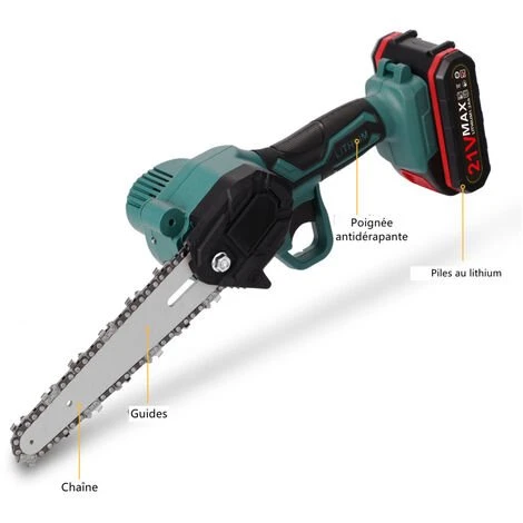 ASUPERMALL 21V Scie D'élagage électrique Portable Et Rechargeable Avec 2 Batteries, Petite Tron?onneuse Pour Fendre Le Bois, Branche De Verger De Jardin 4 ASUPERMALL 21V Scie D'élagage électrique Portable Et Rechargeable Avec 2 Batteries, Petite Tron?onneuse Pour Fendre Le Bois, Branche De Verger De Jardin – Image 2