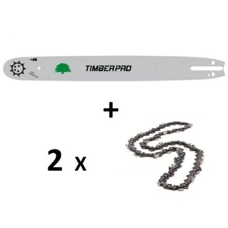 TIMBERPRO Kit Chaine Guide 40 Cm, 16 Pouces + 2 Chaines 57 Maillons Pour Tronçonneuse 3 TIMBERPRO Kit Chaine Guide 40 Cm, 16 Pouces + 2 Chaines 57 Maillons Pour Tronçonneuse