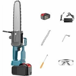 COOFIX 8 Pouce Tronçonneuse électrique Sans Fil Scie à Chaîne à Une Main Rechargeable Pour La Maison Ou Le Jardin