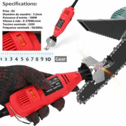 ASUPERMALL Affûteuse De Chaîne De Tronçonneuse électrique Mini Portable Moulin électrique Die Grinder Outil De Meulage Utilitaire, Rouge 9 ASUPERMALL Affûteuse De Chaîne De Tronçonneuse électrique Mini Portable Moulin électrique Die Grinder Outil De Meulage Utilitaire, Rouge -TronçOnneuse Et Accessoire Sales 31105929 3