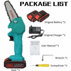 MOHOO [5 Modèles En Option] Scie à Chaine Sans Fil 4 Pouce 1080W 18V Scie à Main Simple Avec 2 Batterie Bleu -TronçOnneuse Et Accessoire Sales 31571988 4