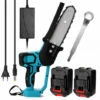 HAPPYSHOPPING 21V Mini Scie A Chaine Electrique Sans Fil Scie A Main Domestique Pour L'exploitation Forestiere Et La Coupe D'arbres Scie Electrique Au Lithium Portable Deux Electricite Un Chargeur Norme Europeenne 220V