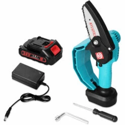 HAPPYSHOPPING Scie Sabre 24V, Scie Electrique Au Lithium, Moteur Brosse, Petite Scie Electrique Rechargeable, Mini Scie A Chaine Electrique, Une Charge, Une Charge, Norme Europeenne 220V, Bleu - Bleu -TronçOnneuse Et Accessoire Sales 31937613 2