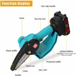 HAPPYSHOPPING Scie Sabre 24V, Scie Electrique Au Lithium, Moteur Brosse, Petite Scie Electrique Rechargeable, Mini Scie A Chaine Electrique, Une Charge, Une Charge, Norme Europeenne 220V, Bleu - Bleu -TronçOnneuse Et Accessoire Sales 31937613 3