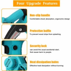 HAPPYSHOPPING Scie Sabre 24V, Scie Electrique Au Lithium, Moteur Brosse, Petite Scie Electrique Rechargeable, Mini Scie A Chaine Electrique, Une Charge, Une Charge, Norme Europeenne 220V, Bleu - Bleu -TronçOnneuse Et Accessoire Sales 31937613 4