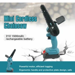 HAPPYSHOPPING Scie A Chaine Electrique De 6 Pouces, Scie D'elagage, Blue One Charge Et Une Charge Norme Europeenne - Blue One Charge Et Une Charge Norme Europeenne