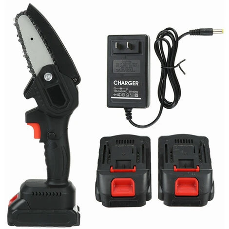 ZEBRAA Mini Scie à Chaine Sans Fil électrique 88V 4" 3500MAH (Noir, Avec 2Pcs Batterie) 4 ZEBRAA Mini Scie à Chaine Sans Fil électrique 88V 4" 3500MAH (Noir, Avec 2Pcs Batterie) – Image 2