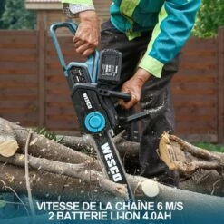 WESCO TOOLS Tronçonneuse Sans Fil 36V, 30cm, 2 X 18V Batteries Et Chargeur, Vitesse De La Chaîne 6 M/s, WESCO WS8303 -TronçOnneuse Et Accessoire Sales 34178911 4