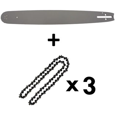 GT GARDEN Guide 20 Pouces (50 Cm) Avec Lot De 3 Chaînes 76 Maillons Pour Tronçonneuse 3 GT GARDEN Guide 20 Pouces (50 Cm) Avec Lot De 3 Chaînes 76 Maillons Pour Tronçonneuse