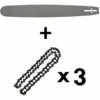 GT GARDEN Guide 18 Pouces (45 Cm) Avec Lot De 3 Chaînes 72 Maillons Pour Tronçonneuse