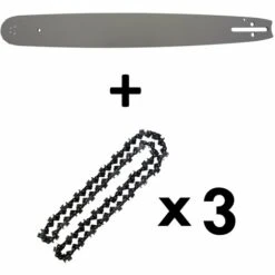 GT GARDEN Guide 18 Pouces (45 Cm) Avec Lot De 3 Chaînes 72 Maillons Pour Tronçonneuse