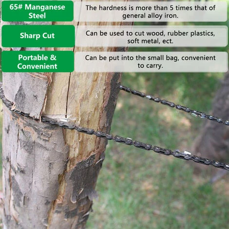 HAPPYSHOPPING Tronçonneuse De Poche Portable Outdoot Randonnee Camping Survival Gear Scie A Chaine A Main Pour La Coupe Du Bois, Modele: Noir 6 HAPPYSHOPPING Tronçonneuse De Poche Portable Outdoot Randonnee Camping Survival Gear Scie A Chaine A Main Pour La Coupe Du Bois, Modele: Noir – Image 4