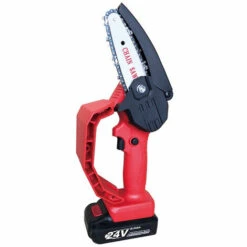 HAPPYSHOPPING Mini Tronçonneuse Electrique Sans Fil De 4 Pouces Scie A Bois Electrique Rechargeable 24 V, Secateur A Une Main Scie A Chaine Pour Coupe De Bois De Branche D'arbre De Coupe De Bois, Prise Europeenne, (deux Types De Piles), Modele : Rouge 20 - Modele:Rouge -TronçOnneuse Et Accessoire Sales 36105065 3