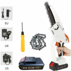 ASUPERMALL Mini Tronconneuse 15.24Cm Mini Tronconneuse Sans Fil Tronconneuse A Batterie 2,7 Lb. Scie A Chaine Portative Legere Avec 2 Chaines De Rechange Scie A Chaine Electrique Sans Fil Et 2 Batteries -TronçOnneuse Et Accessoire Sales 37096336 3