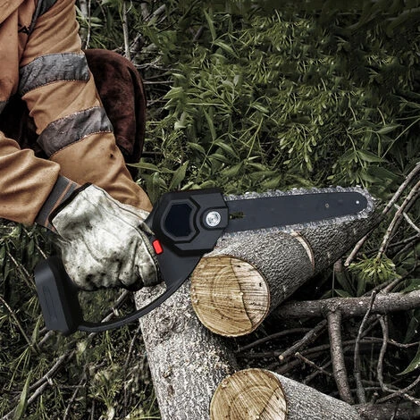 HAPPYSHOP Mini Tronçonneuse Electrique Noire De 6 Pouces Avec 2 Tronçonneuses A Batterie 24V Avec 2 Chaines De Remplacement Petite Tronçonneuse Portable Avec EU 6 HAPPYSHOP Mini Tronçonneuse Electrique Noire De 6 Pouces Avec 2 Tronçonneuses A Batterie 24V Avec 2 Chaines De Remplacement Petite Tronçonneuse Portable Avec EU – Image 4