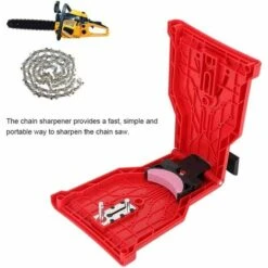 ECHOO Haute Qualité Électrique Tronçonneuse Aiguiseur, Portable Chaîne Scie Lame Aiguiseur Tronçonneuse Dents Affûteuse Kit Universel Pierre À Aiguiser Grinder Outils(Rouge) -TronçOnneuse Et Accessoire Sales 40117950 3