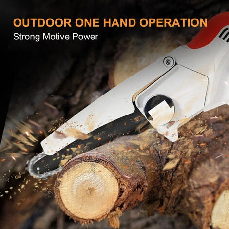 HAPPYSHOPPING Tronçonneuse Electrique Portative Sans Brosse A Une Main Scie A Bois Rechargeable Mini Coupe-bois Sans Fil Pour Jardinage Elagage Coupe, Modele: Prise UE 4 HAPPYSHOPPING Tronçonneuse Electrique Portative Sans Brosse A Une Main Scie A Bois Rechargeable Mini Coupe-bois Sans Fil Pour Jardinage Elagage Coupe, Modele: Prise UE – Image 2