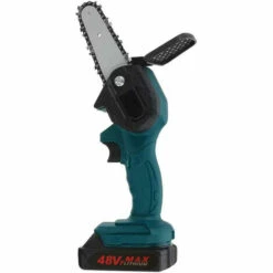 HAPPYSHOPPING Mini Tronçonneuse Electrique Portative De 4 Pouces Haute Puissance Scie A Bois Portable Rechargeable Sans Fil A Une Main Pour Le Jardinage Elagage Coupe, Modele: Prise UE
