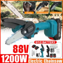 LBTN Mini Scie à Chaine 1200W Electrique élagage Portatif 88V Petite Chaine Rechargeable 2 Batterie 1200W -TronçOnneuse Et Accessoire Sales 42049949 4