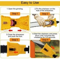 Affûteuse De Tronçonneuse Betterlife, Pratique à Utiliser Affûteuse De Lame De Scie à Chaîne Rapide Portable Pour Le Travail Du Bois Pour économiser Du Temps Et Des Efforts(Jaune) -TronçOnneuse Et Accessoire Sales 42565273 4