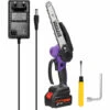 HAPPYSHOPPING Scie D'elagage Electrique Portable 21V 8 Pouces Petite Tronçonneuse A Bois A Moteur Sans Brosse Outil De Travail Du Bois A Une Main Pour Verger De Jardin, Modele: Une Batterie Et Une Charge -TronçOnneuse Et Accessoire Sales 43441603 1
