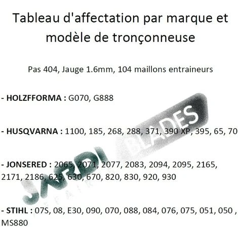 JARDIAFFAIRES Chaine Pour Tronçonneuse Pas 404, Jauge 1.6mm, 104 Maillons 4 JARDIAFFAIRES Chaine Pour Tronçonneuse Pas 404, Jauge 1.6mm, 104 Maillons – Image 2