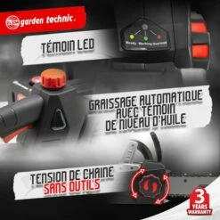 ELEM GARDEN TECHNIC Tronçonneuse Rechargeable 40V (2x20V) - Guide Et Chaîne Oregon - Livrée Avec 2 Batteries Et Chargeur -TronçOnneuse Et Accessoire Sales 46301064 3
