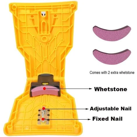 Kit D'affûtage Pour Tronçonneuse Scie Aiguiseur De Chaîne Avec 2pcs Whetstone- Affûteuse Pour 14/16/18/20 Pouces Barre De Scie à Chaîne à Deux Trous,Irisfr 6 Kit D'affûtage Pour Tronçonneuse Scie Aiguiseur De Chaîne Avec 2pcs Whetstone- Affûteuse Pour 14/16/18/20 Pouces Barre De Scie à Chaîne à Deux Trous,Irisfr – Image 4