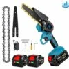 Scie à Chaîne électroportative 1200W Mini Tronçonneuse à Batterie - 6 Pouces Sans Fil Pour Makita - Vitesse Réglable Pour La Coupe Du Bois - Onevan - Bleu Avec 2 Batteries 1 Scie à Chaîne électroportative 1200W Mini Tronçonneuse à Batterie - 6 Pouces Sans Fil Pour Makita - Vitesse Réglable Pour La Coupe Du Bois - Onevan - Bleu Avec 2 Batteries -TronçOnneuse Et Accessoire Sales 48884745 1