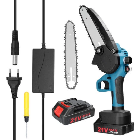 HAPPYSHOPPING Guide De 4 "+ 6" Mini Scie à Chaîne électrique Rechargeable Domestique Scie électrique Au Lithium Portable à Deux Puissances Une Charge, Moteur Brossé, Emballage En Carton, Norme Européenne 220 V 3 HAPPYSHOPPING Guide De 4 "+ 6" Mini Scie à Chaîne électrique Rechargeable Domestique Scie électrique Au Lithium Portable à Deux Puissances Une Charge, Moteur Brossé, Emballage En Carton, Norme Européenne 220 V