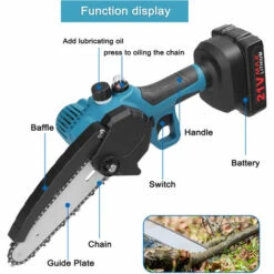 HAPPYSHOPPING Guide De 4 "+ 6" Mini Scie à Chaîne électrique Rechargeable Domestique Scie électrique Au Lithium Portable à Deux Puissances Une Charge, Moteur Brossé, Emballage En Carton, Norme Européenne 220 V 9 HAPPYSHOPPING Guide De 4 "+ 6" Mini Scie à Chaîne électrique Rechargeable Domestique Scie électrique Au Lithium Portable à Deux Puissances Une Charge, Moteur Brossé, Emballage En Carton, Norme Européenne 220 V -TronçOnneuse Et Accessoire Sales 49189972 3
