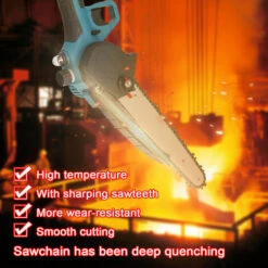 HAPPYSHOPPING 4"+6"+8" Guide Mini Tronçonneuse électrique Rechargeable Tronçonneuse Domestique Au Lithium à Main Deux électricité Une Charge, Moteur Brossé, Emballage En Carton, Norme Européenne 220V -TronçOnneuse Et Accessoire Sales 49189976 5