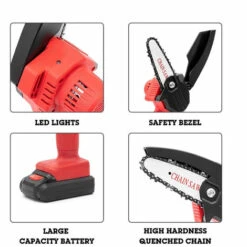 LIFCAUSAL Tronçonneuse Sans Fil Rechargeable Portative Pour L'élagage D'arbres De Coupe De Bois Noir -TronçOnneuse Et Accessoire Sales 51060528 2