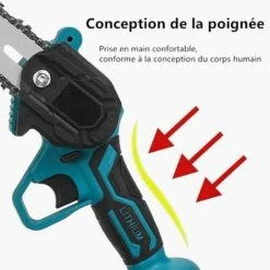 GISAM 6 Pouces 21V 2 Battery 2PCS Chaîne 850W 1800rpm Tronçonneuse à Batterie - Bleu -TronçOnneuse Et Accessoire Sales 51179714 3
