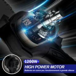 Scie à Chaîne électroportative 1200W Mini Tronçonneuse électrique Onevan - 6 Pouces Sans Fil Pour Makita - Vitesse Réglable Pour La Coupe Du Bois - Bleu Avec 2 Batteries 2 Chaînes 9 Scie à Chaîne électroportative 1200W Mini Tronçonneuse électrique Onevan - 6 Pouces Sans Fil Pour Makita - Vitesse Réglable Pour La Coupe Du Bois - Bleu Avec 2 Batteries 2 Chaînes -TronçOnneuse Et Accessoire Sales 51212356 3